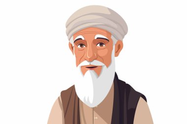 İslami yaşlı adam vektörü yassı minimalist izole vektör biçimi illüstrasyonu