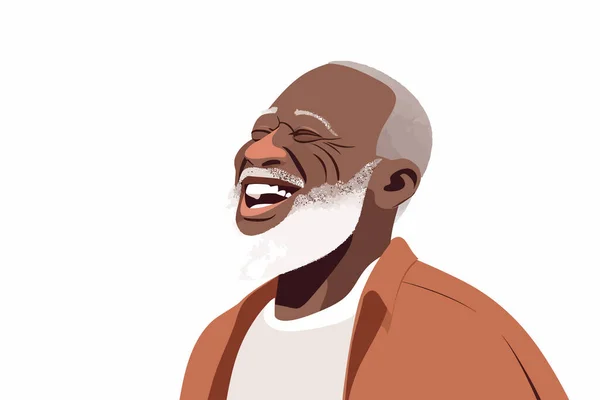 Mutlu Siyah Adam Vektör Yassı Izole Vektör Stili Illüstrasyonunu Kapat — Stok Vektör