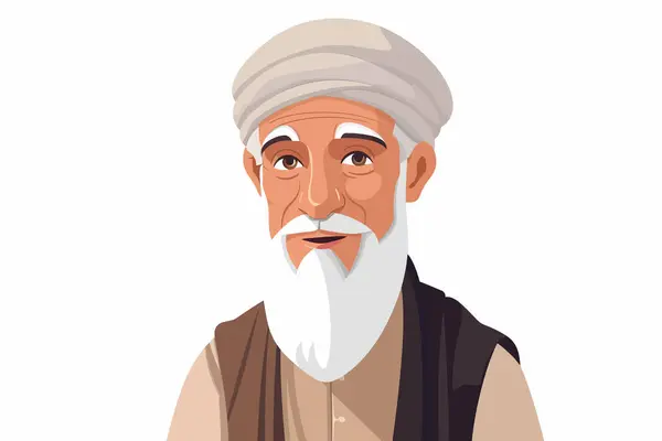 Islámico Viejo Hombre Vector Plano Minimalista Aislado Vector Estilo Ilustración — Archivo Imágenes Vectoriales
