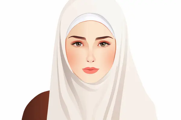 Islamisk Kvinna Vektor Platt Minimalistisk Isolerad Vektor Stil Illustration — Stock vektor