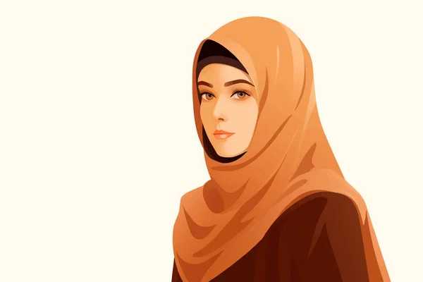 Islamic Vektor Wanita Flat Minimalistik Terisolasi Gaya Vektor Ilustrasi - Stok Vektor