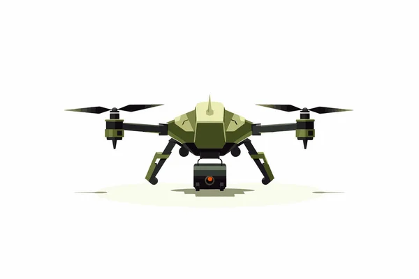 Militar Lanza Vector Drones Combate Plano Aislado Vector Estilo Ilustración — Archivo Imágenes Vectoriales