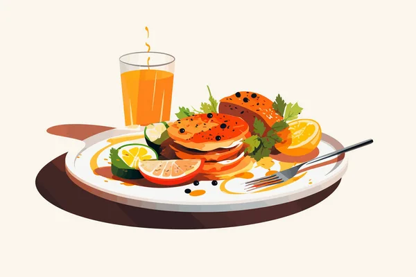 Μοντέρνο Διάνυσμα Τροφίμων Επίπεδη Μινιμαλιστική Απομονωμένη Διανυσματική Απεικόνιση Στυλ — Διανυσματικό Αρχείο