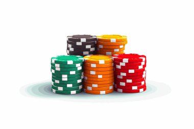 Casino Chips vektörü yassı minimalistik izole vektör biçimi illüstrasyonu