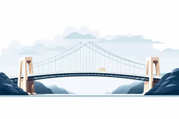 Most Vektor Plochý Minimalistický Majetek Izolovaný Vektorový Styl Ilustrace — Stockový vektor