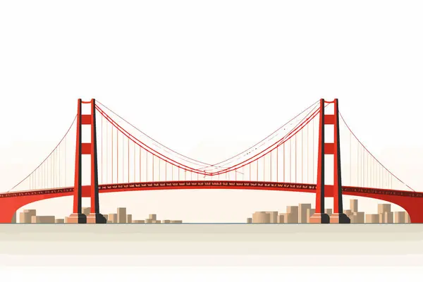 Köprü Vektörü Düz Minimalist Varlık Izole Vektör Biçimi Illüstrasyonu — Stok Vektör