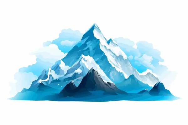 Illustration Style Vectoriel Isolé Minimaliste Plat Vectoriel Himalaya — Image vectorielle