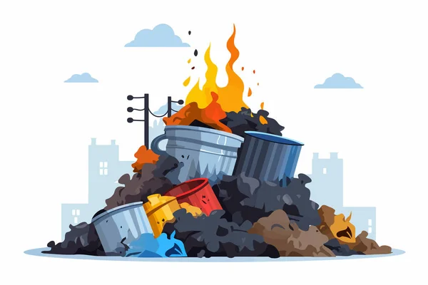 Metal Pile Trash Vector Flat Minimalistic Isolated Vector Style Illustration — Stock Vector