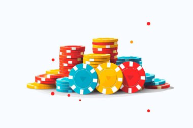 Casino Chips vektörü yassı minimalistik izole vektör biçimi illüstrasyonu