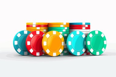 Casino Chips vektörü yassı minimalistik izole vektör biçimi illüstrasyonu