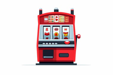 Slot makinesi düz minimalistik izole vektör biçimi illüstrasyonu