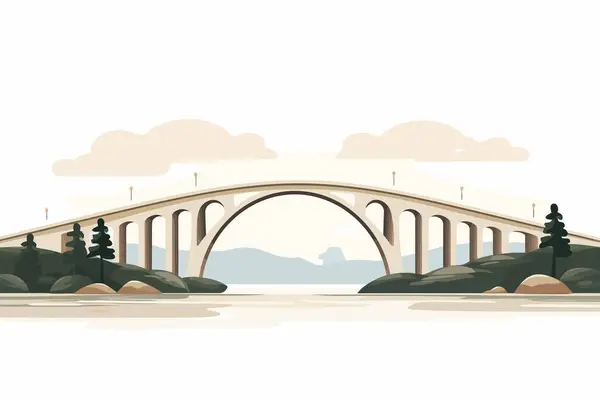 Most Vektor Plochý Minimalistický Majetek Izolovaný Vektorový Styl Ilustrace — Stockový vektor