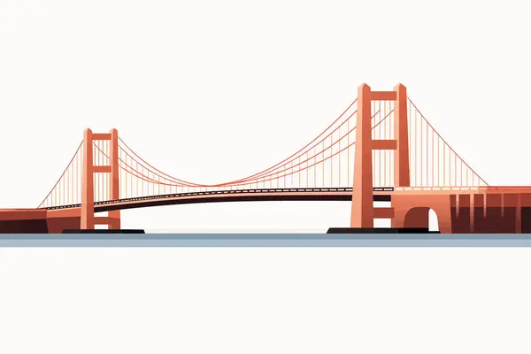 Köprü Vektörü Düz Minimalist Varlık Izole Vektör Biçimi Illüstrasyonu — Stok Vektör