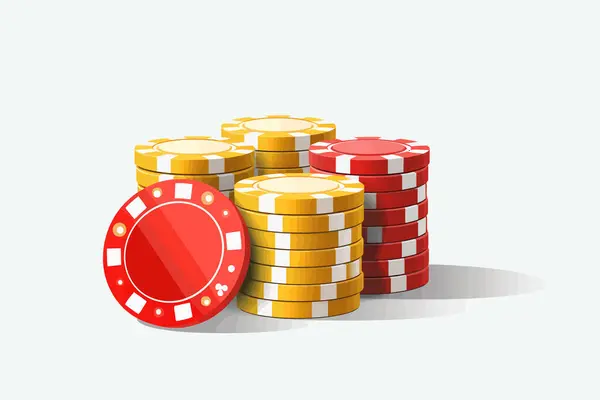 Casino Chips Vector Platte Minimalistische Geïsoleerde Vector Stijl Illustratie — Stockvector
