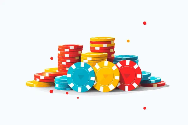 Casino Chips Vektor Flach Minimalistisch Isoliert Vektor Stil Illustration — Stockvektor