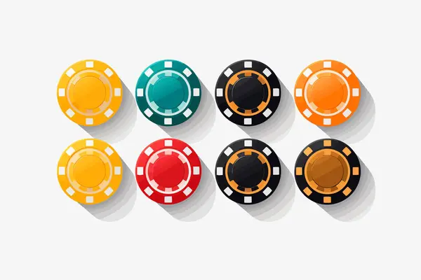 Casino Chips Vektörü Yassı Minimalistik Izole Vektör Biçimi Illüstrasyonu — Stok Vektör