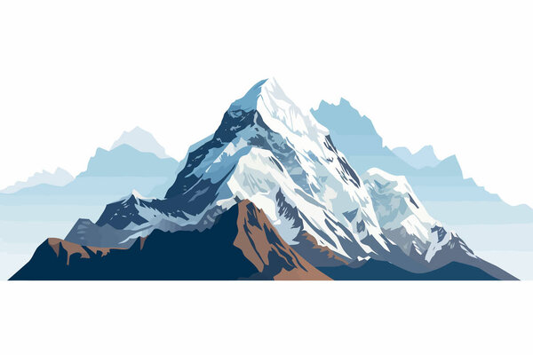 Himalayas vector flat minimalistic isolated vector style illustration