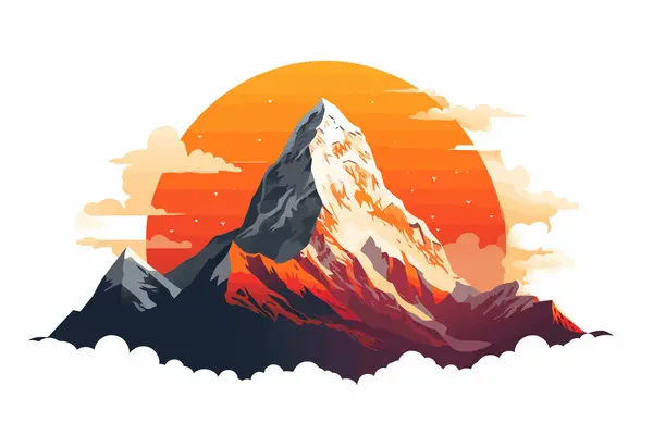 Himalayas Vector Flat Minimalistic Isolated Vector Style Illustration — Stock Vector