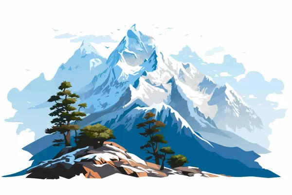 Himalaya Vector Platte Minimalistische Geïsoleerde Vector Stijl Illustratie — Stockvector