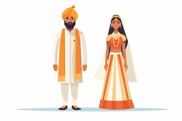 Indian Wedding Wektor Płaski Minimalistyczny Izolowany Wektor Styl Ilustracja — Wektor stockowy