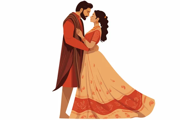 Ινδικό Διάνυσμα Γάμου Επίπεδη Μινιμαλιστική Απομονωμένη Διανυσματική Απεικόνιση Στυλ — Διανυσματικό Αρχείο