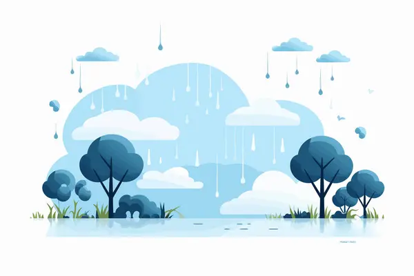 Monsun Saison Vektor Flache Minimalistische Isolierte Vektor Stil Illustration — Stockvektor