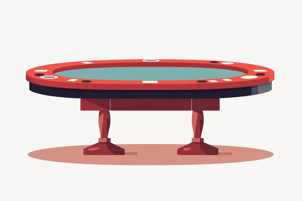 Póker Asztal Vektor Lapos Minimalista Izolált Vektor Stílusú Illusztráció — Stock Vector