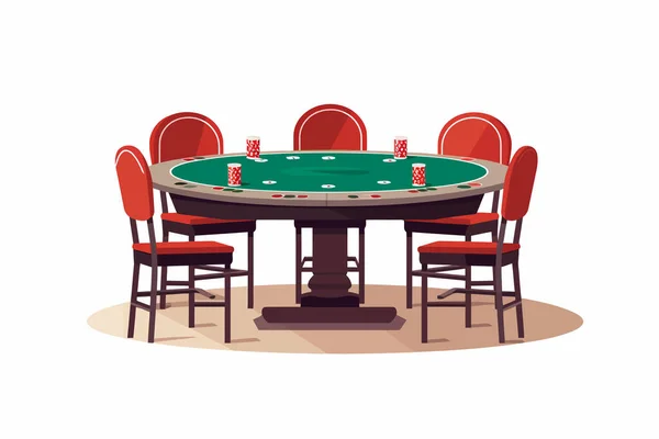ポーカーテーブルベクターフラットミニマルな分離ベクタースタイルイラスト — ストックベクタ