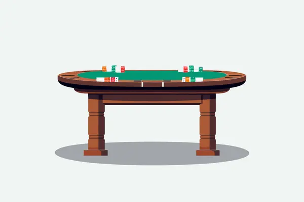 Poker Tablosu Düz Minimalist Izole Vektör Biçimi Illüstrasyonu — Stok Vektör