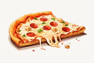 pizza vektörü düz minimalist varlık izole vektör biçimi illüstrasyonu