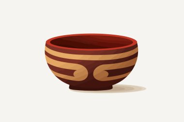 Tibet Bowl vektörü yassı minimalist izole vektör biçimi illüstrasyonu