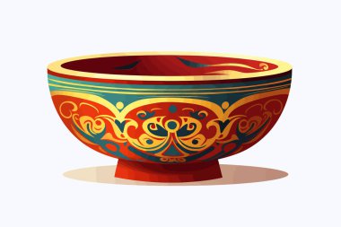 Tibet Bowl vektörü yassı minimalist izole vektör biçimi illüstrasyonu