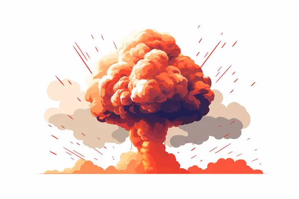 Bomba Nuclear Vector Plano Minimalista Aislado Vector Estilo Ilustración — Vector de stock