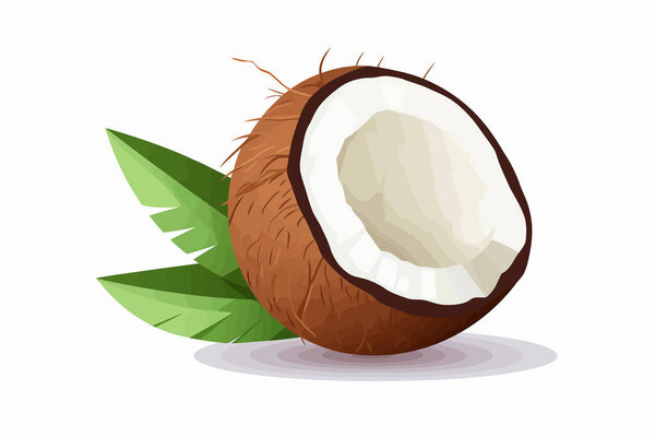 Coconut vector flat minimalistic isolated vector style illustration