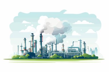 Oil Refinery vector flat minimalistic isolated vector style illustration clipart