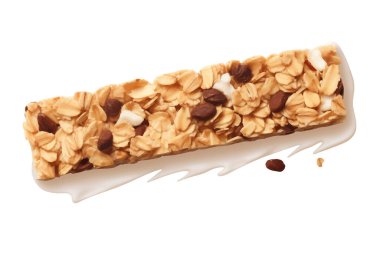 Granola protein bar vektörü yassı minimalist izole vektör biçimi illüstrasyonu