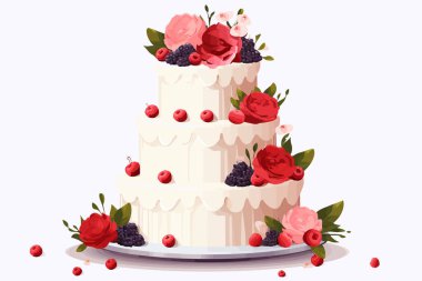 düğün pastası vektörü düz minimalistik izole vektör çizimi