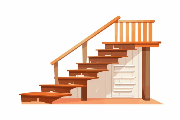 Escaleras Madera Activo Vector Plano Aislado Vector Estilo Ilustración — Archivo Imágenes Vectoriales