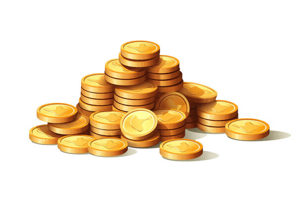 pile of coins isolated vector style illustration
