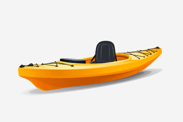 plastic kayak isolated vector style illustration