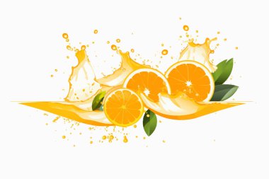 Orange juice splash isolated vector style illustration clipart