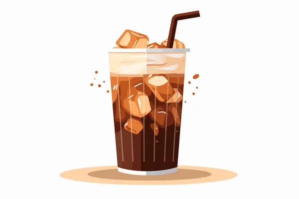 アイスコーヒー分離ベクタースタイルイラスト — ストックベクタ