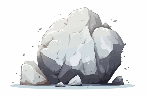 Große Felsen Isolierte Vektor Stil Illustration — Stockvektor