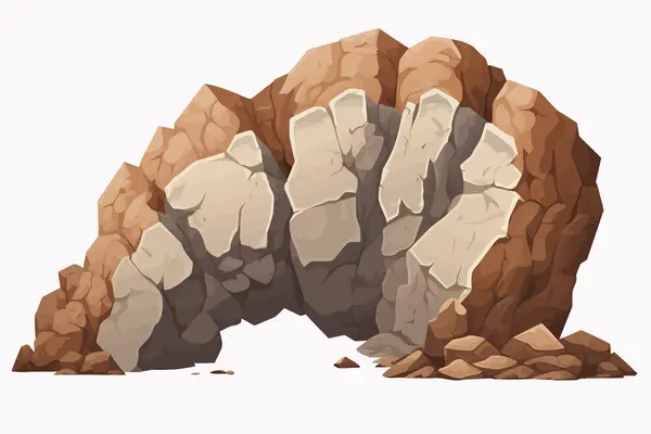 Große Felsen Isolierte Vektor Stil Illustration — Stockvektor