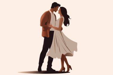 Romantic couple isolated vector style illustration clipart