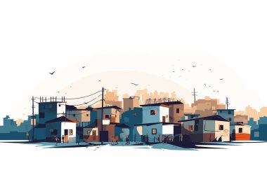 slums isolated vector style illustration clipart