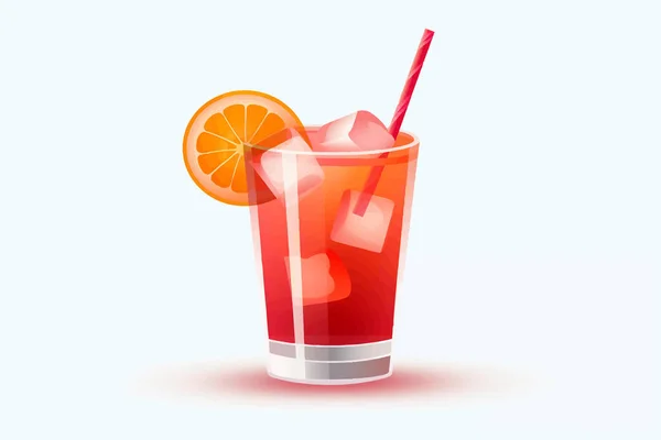 Cocktail Geïsoleerde Vector Stijl Illustratie — Stockvector
