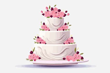 Düğün pastası izole vektör biçimi