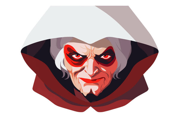 devil old woman isolated vector style