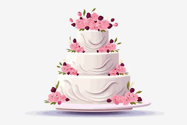 Wedding Cake Isolated Vector Style — Stock Vector